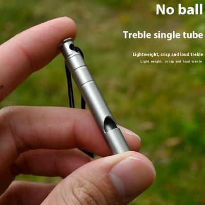 Notpfeife aus Titanlegierung mit Kordel Outdoor-Überleben Sicherheits-Pfeife Camping Wanderausflug Erkundungs-Pfeife
