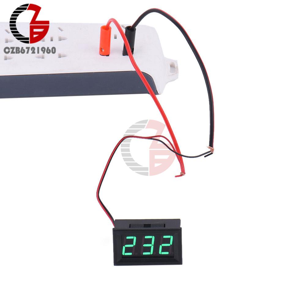 AC 70V-500V 0.56" LED Digital Voltmeter 110V 220V Voltage Meter 2 Wire Volt Tester Detector Voltage Monitor for Smart Home DIY