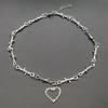 Women's Hip Hop Black Choker Necklace with Small Wire Bra Design