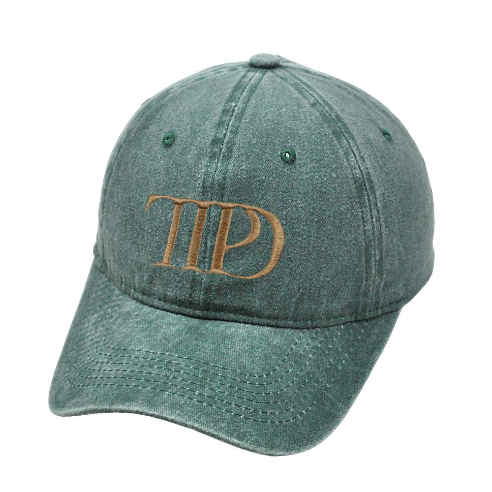 Casquette de baseball brodée Ttpd Été Vintage Chapeau de Papa Réglable Chapeau Hip Hop Unisexe vert
