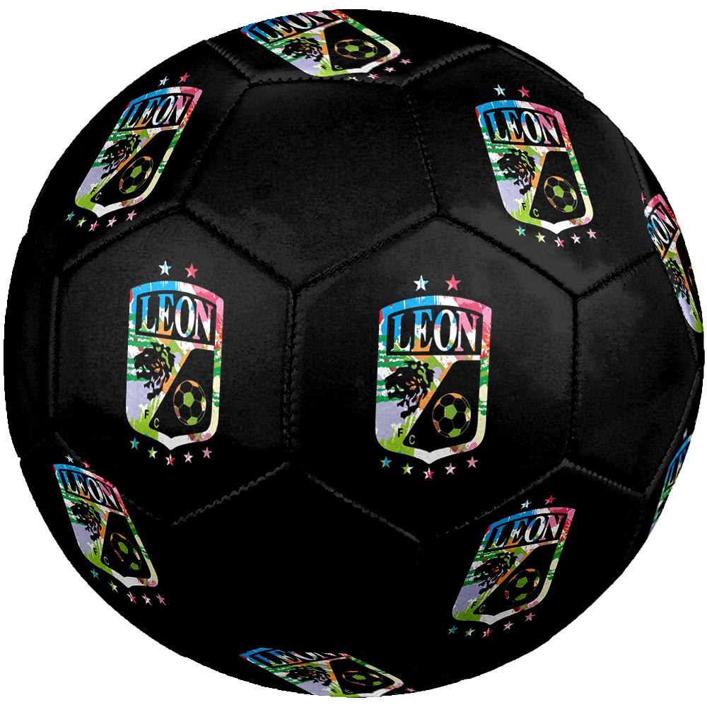SIZE 5 León FC Soccer Ball Colorful All Ages Machine Stitched PVC Competition Ready Durable High-Bounce