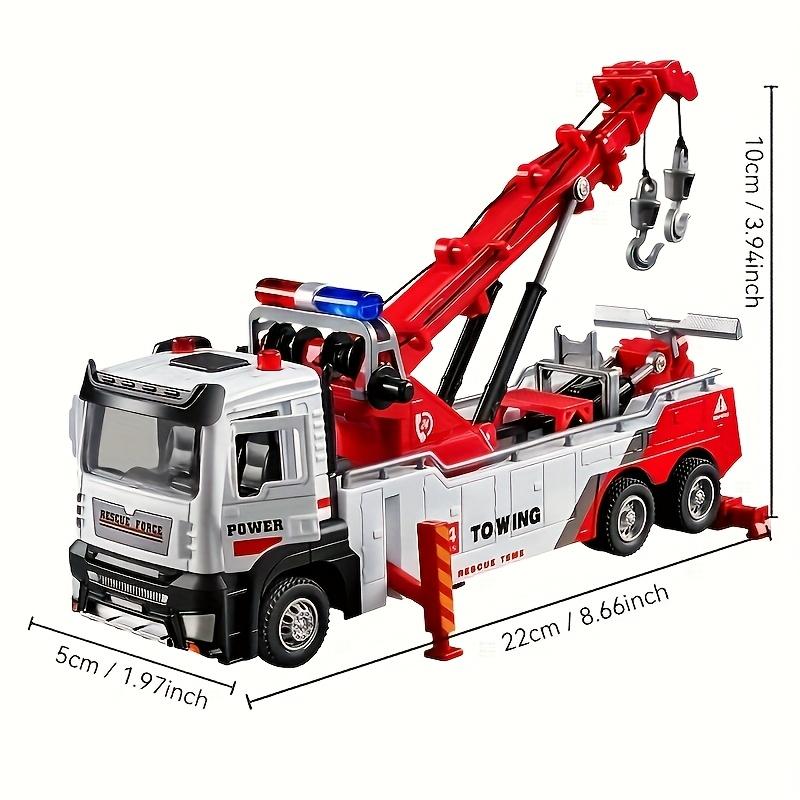 1:32 Scale Car Model Toys Double Hook Clearing Vehicles Metal Diecast Doors Opened Pull Back Sound Light Engineering Trucks for Kids