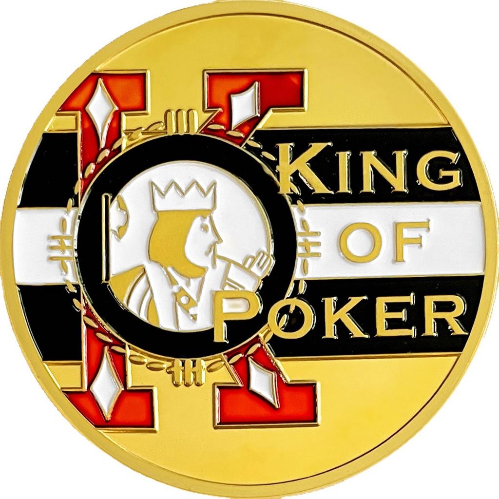 POKER Commemorative Badge, Chip K Poker Press, Metal Badge Commemorative Badge, Game Prop, Creative Toy