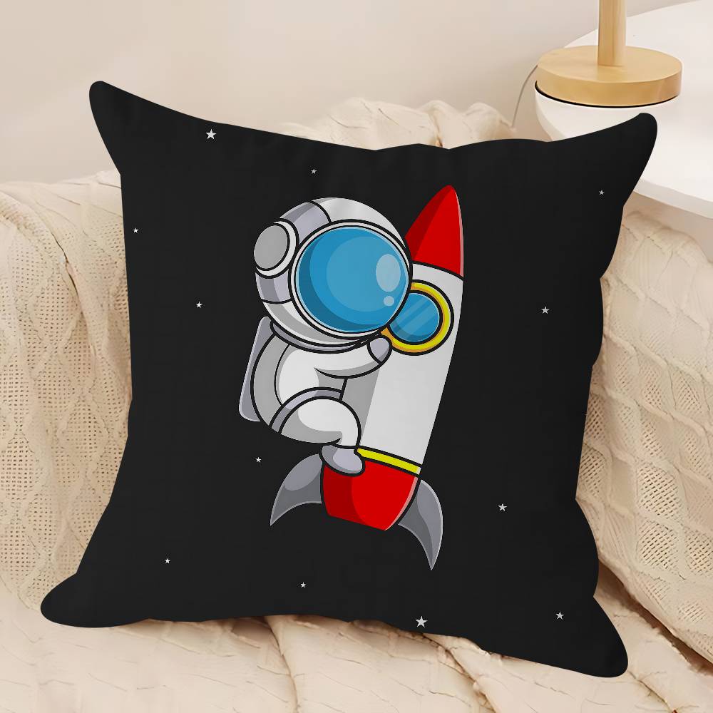 Cartoon Space Astronaut Cushion Cover Inches Farmhouse Decor Home Throw Pillow Covers For Couch Decorations