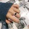 Sweet And Cool Epoxy Black Love 925 Sterling Silver Jewelry Personality Heart Shaped Fashion Temperament Opening Rings TYB010