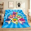 Custom Name Baby Shark Family Flannel Blanket Throw Blanket Soft Warm Sofa Bed Home Decor Unique Gift