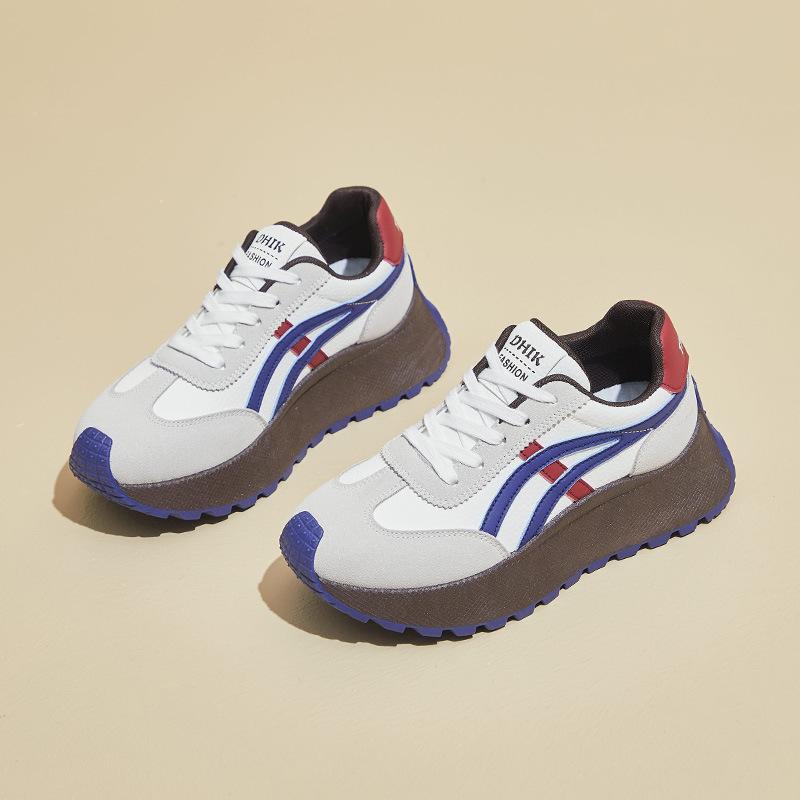 Thick-soled Retro Dad Board Shoes Versatile Niche Sports and Leisure Inner Height-increasing Women's Shoes Small Tide