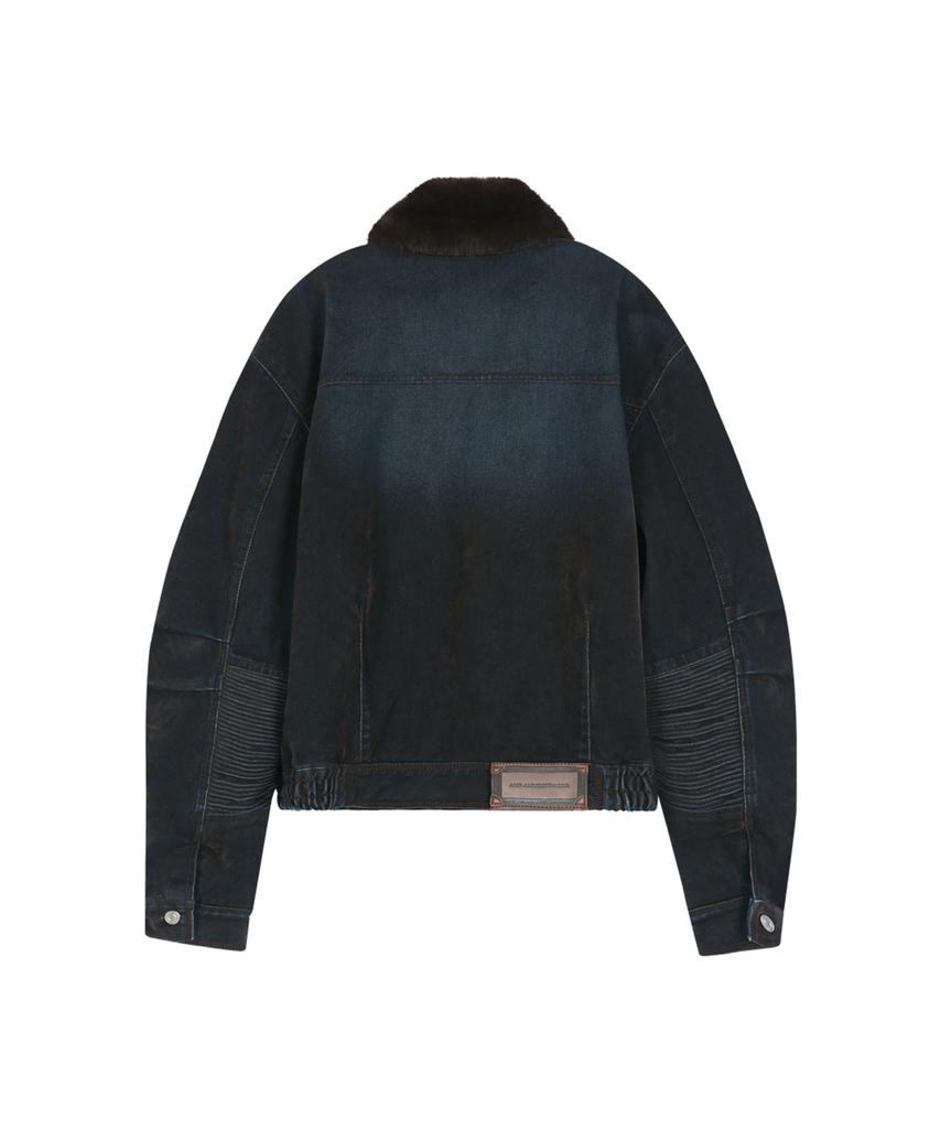 ADSB ANDERSSON BELL Unisex Padded Denim Bomber Jacket (Brown/Blue)