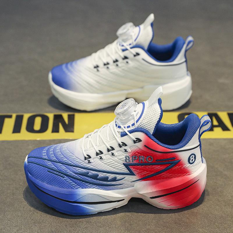 Elementary School Physical Education Class Running Shoes Red Rabbit Children's Sports Shoes 2025 Spring New Soft-soled Mesh Rotating Button