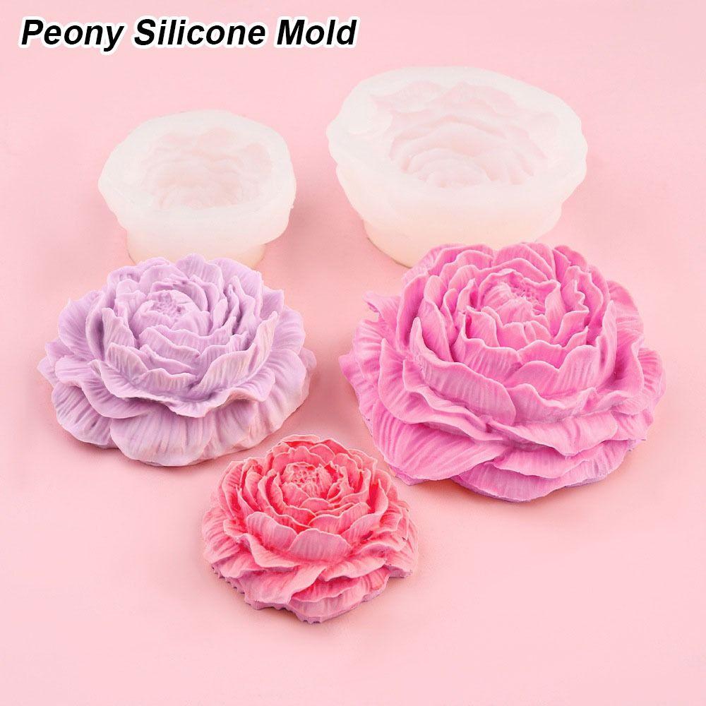 1Pcs DIY Peony Silicone Mold 3D Chocolate Cake Ice Baking Flower Soap Mould Making Tool Resin Mold for Plaster Candle Soap