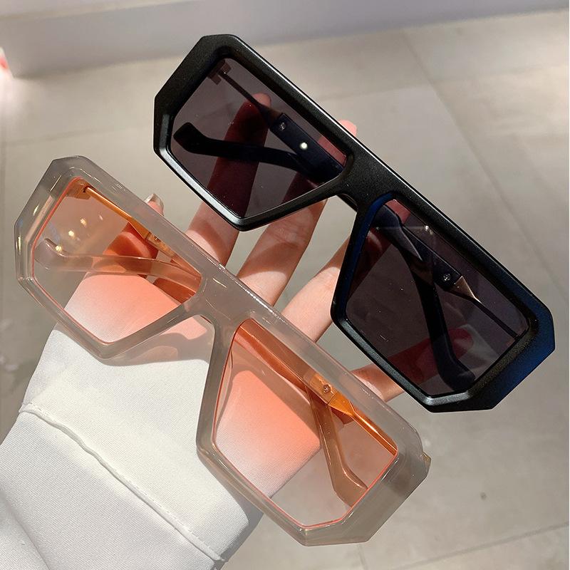 Big Frame Square Sunglasses Women Vintage Trendy Oversized Flat Top Sun Glasses For Men Punk Luxury Brand Designer Pink Shades