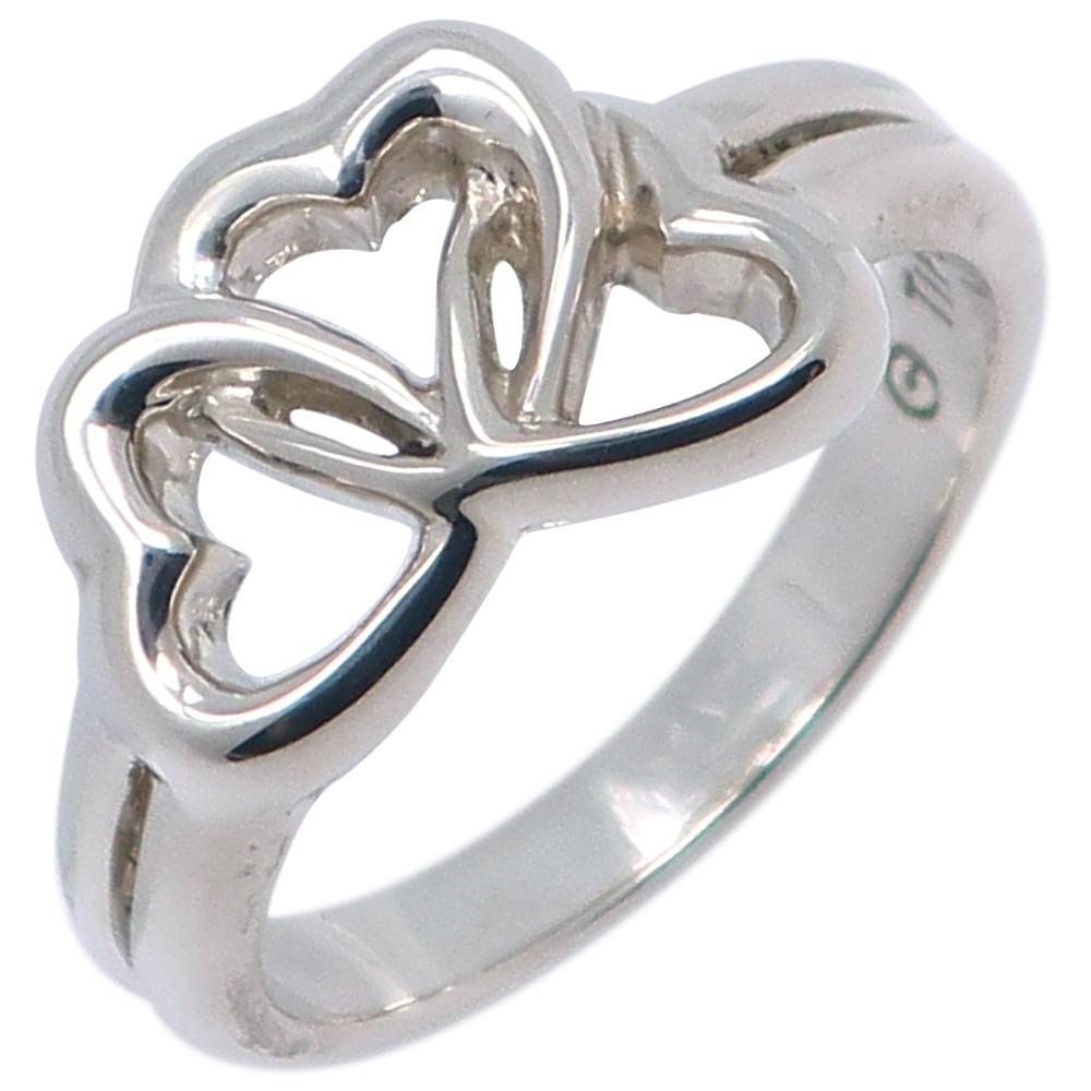 

TIFFANY&Co. Triple heart Ring Silver925 #5.8(US Size) heart 4.2g Women Used