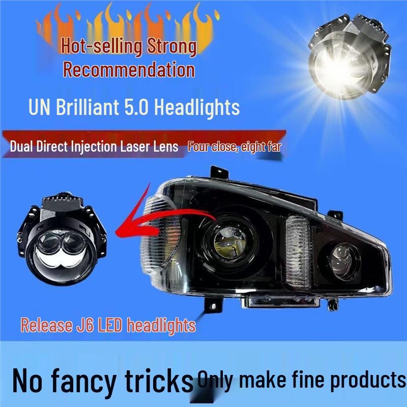 Jiefang J6 Headlight Assembly: Super Bright LED Dual Lens for J6, J6P, J6M - New Style.