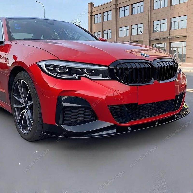 For BMW G20 G21 M-Sport 320i 330i M340i xDrive 2019-2022 ABS Body Kits Gloss Black Car Front Bumper Lip Diffuser Spoiler Tuning