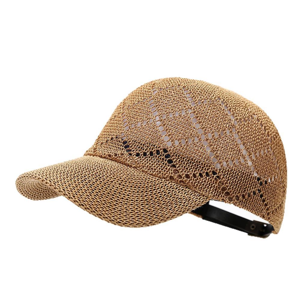 Grass Woven Duck Tongue Hat for Women Summer Outdoor Breathable Sun Hat Solid Color Casual Grass Hat