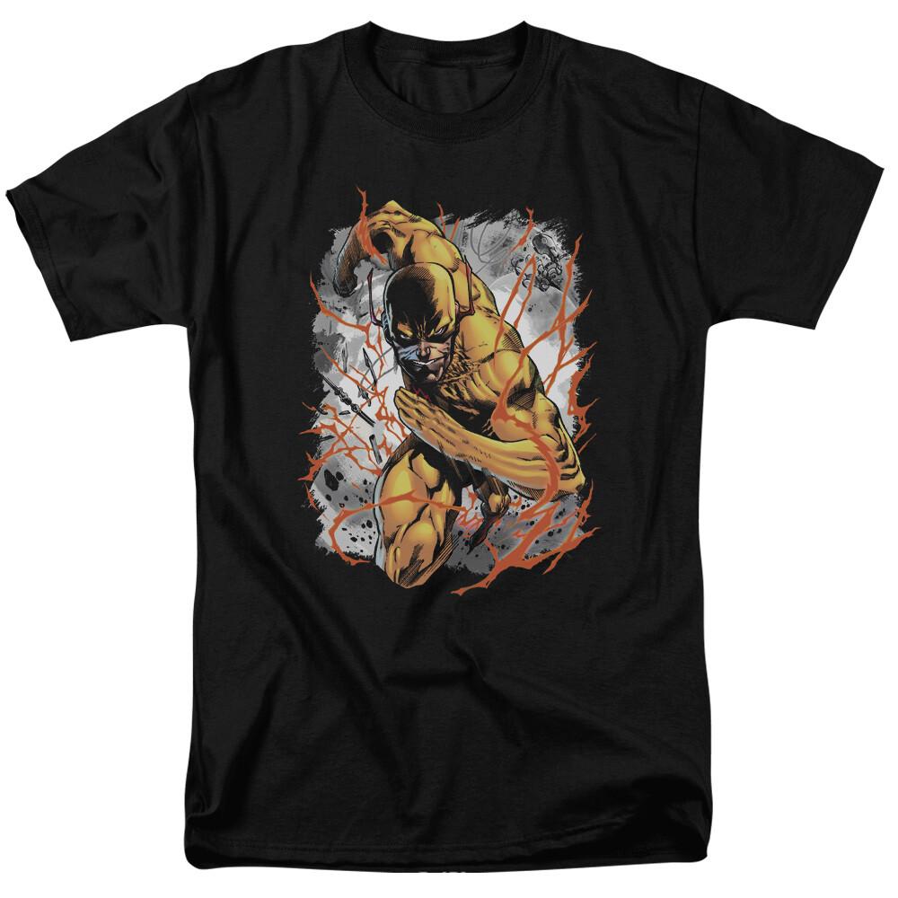 26 The Flash Reversed T Shirt Licensed Comic Book Tee Black Unisex T-Shirt M