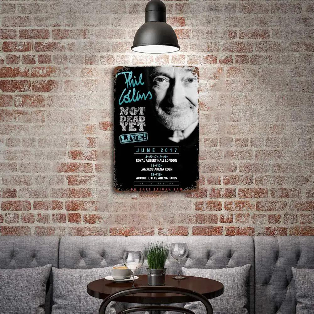 Phil Collins Drummer Metal Decor Poster Vintage Tin Sign Metal Sign Decorative Plaque for Pub Bar Man Cave Club Wall Decoration