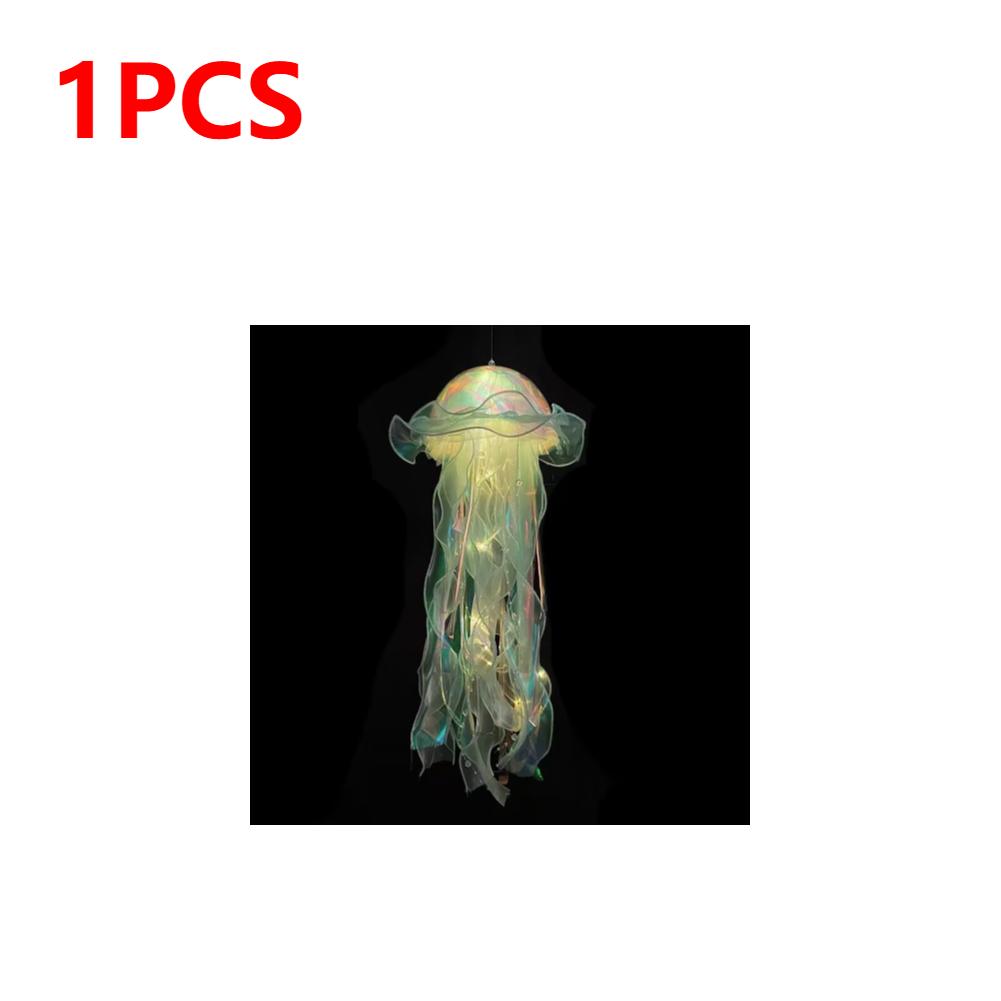 Gradient Jellyfish LED Night Light Handmade Pendant Lamp Colorful Hanging Light for Indoor Outdoor Garden Festival Decoration
