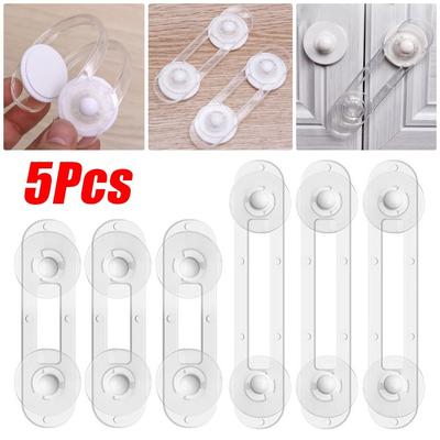 5 Pièces Accessoire de Meuble Verrou de Sécurité Enfant Réfrigérateur Armoire Porte Plastique ABS Tiroir Verrous Fixes Portables Auto-adhésif