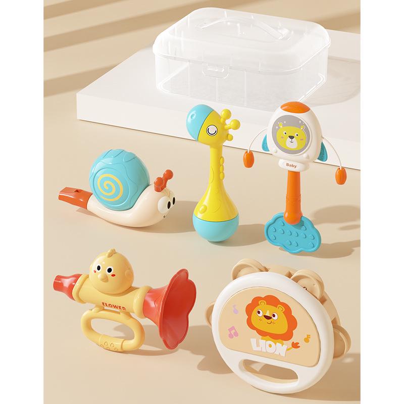 Baby Musical Rattle & Teether Set - Soothing Educational Toys for 0-1 Year Olds