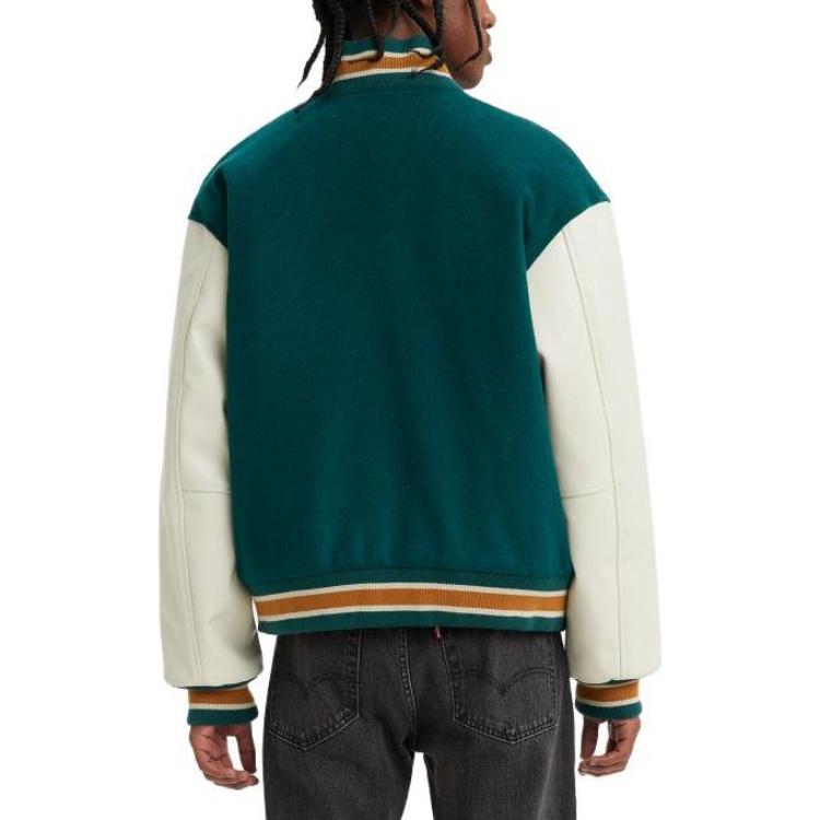 Levis SS23 Single Button Letter Logo Embroidered Polo Baseball Jacket Men Jackets Blue White A4452-0000