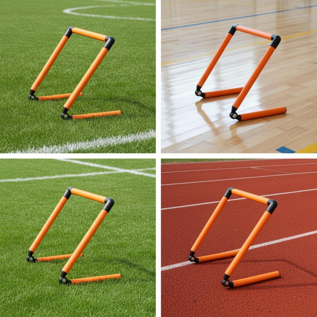 Klappbare Trainingshürde mit schwenkbarer Basis, tragbar für Schulen, Fußballspieler