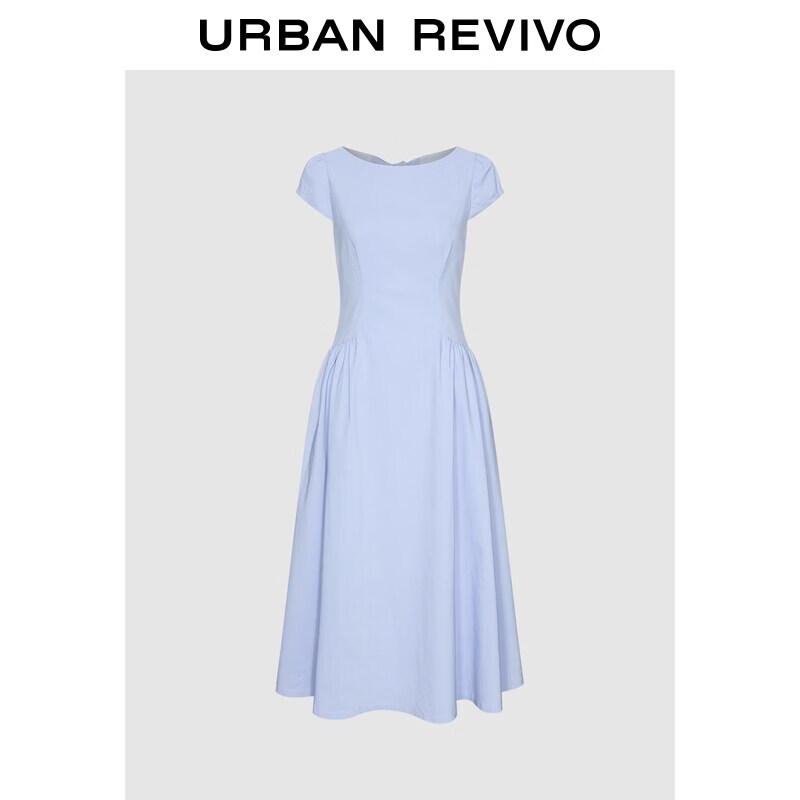 UR2026 Women s Summer Backless Pleated Bow Dress M
