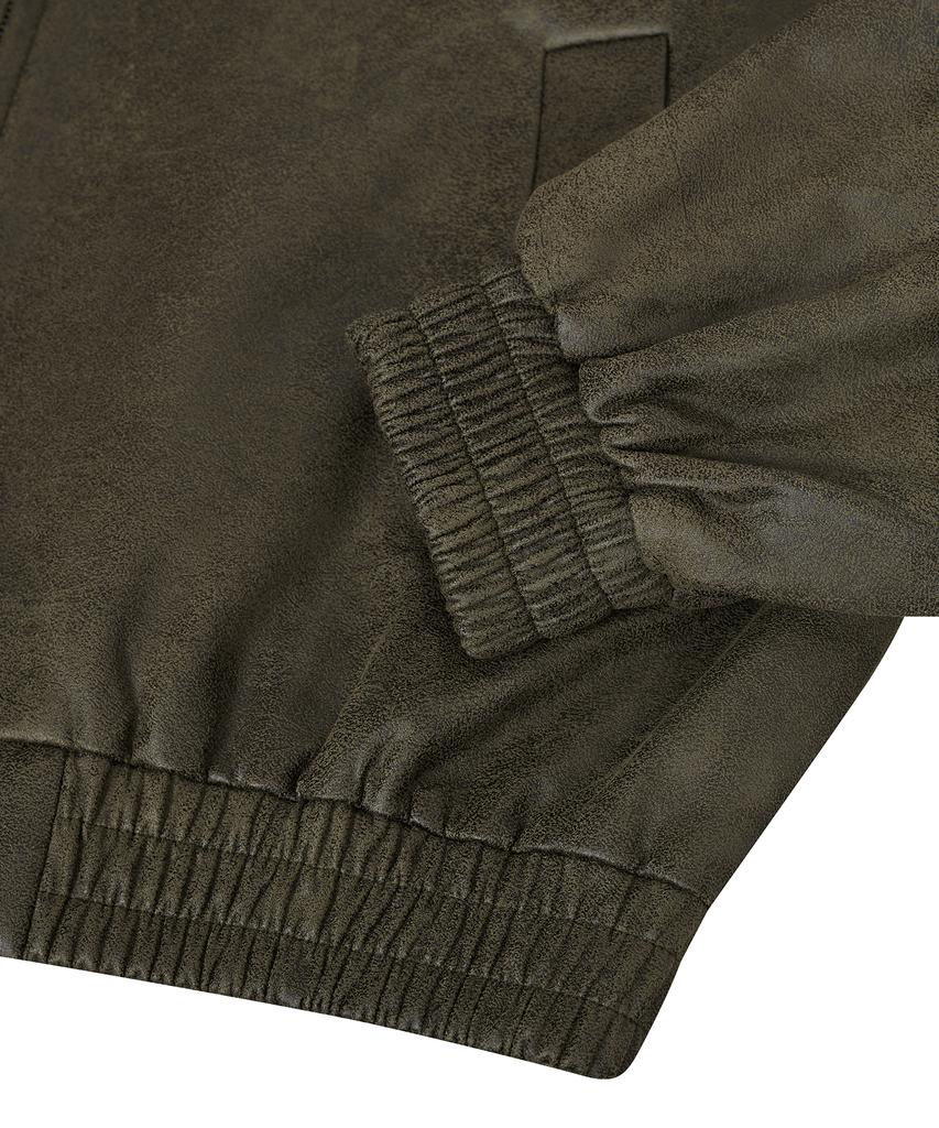 Standarderror 87-Stan009 [Renewal] Standard Blouson Suede Jacket Crack Khaki (C Type)