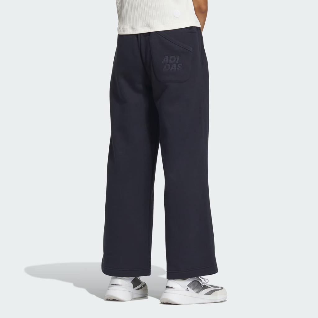 adidas Knitted Sweatpants Women's Legend Ink Moderate Wide Leg Pants IZ4563