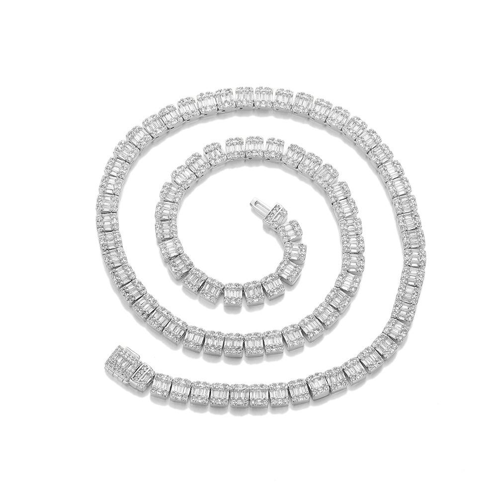 

1111 Summer 1mm Geometric Inverted Rock Sugar Chain Trendy Brand Jewelry Hip Hop Necklace Men s Personality Necklace Bracelet Bracelet 7inch (length about 18cm)