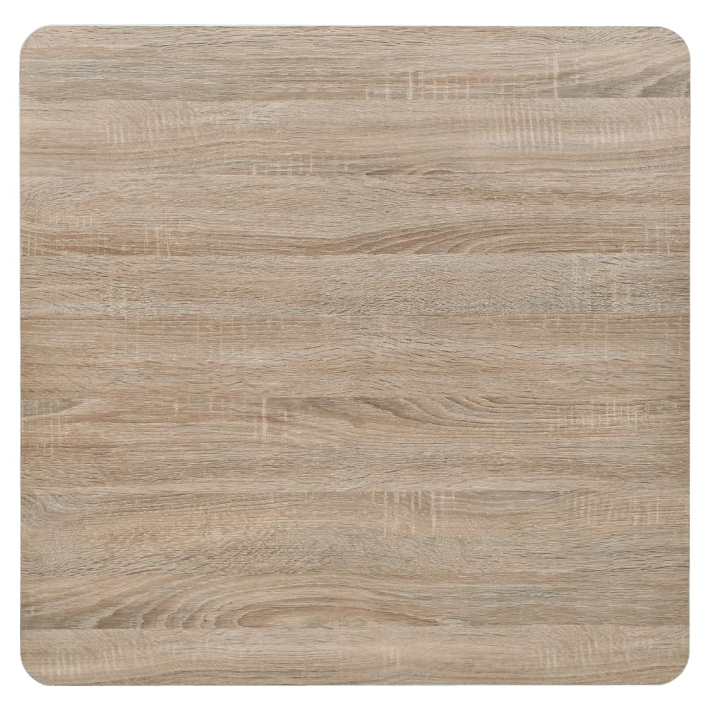 Bistro Table MDF and Steel Square 80 x 80 x 75 cm Oak Effect