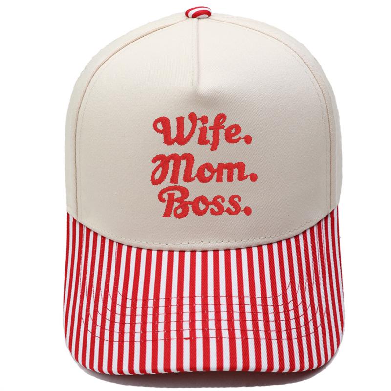 Wife mom Boss Truck Driver Hat Embroidery Color Matching Baseball Cap Male Female Casual Retro Hat