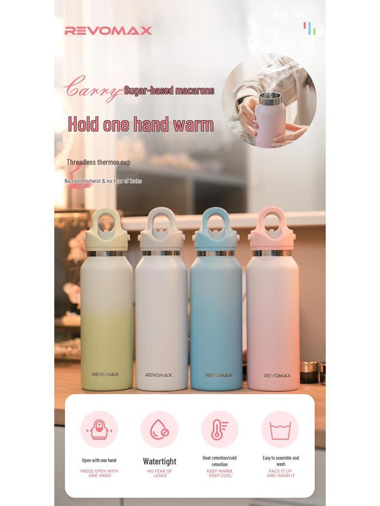 REVOMAX Threadless Insulated Stainless Steel Water Cup 365ML - Ideal for Hot or Cold Drink Outdoors