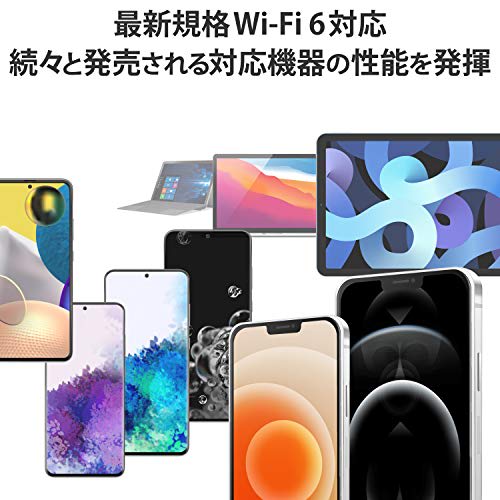 Elecom WiFi Router Wireless LAN Wi-Fi6 11ax 1201+574Mbps Compatible with IPv6 (IPoE) Equipped with Built-in Antenna Supervised by DX Antenna Equipped