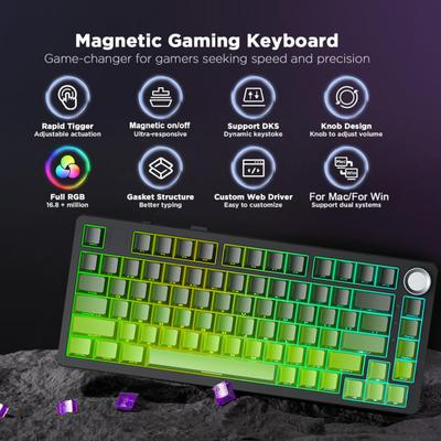 Mechanical Keyboard Bluetooth-Compatible/2.4G/Type-c Wired Three-mode Connections Full-key Hot-swap 81 Keys Keyboard