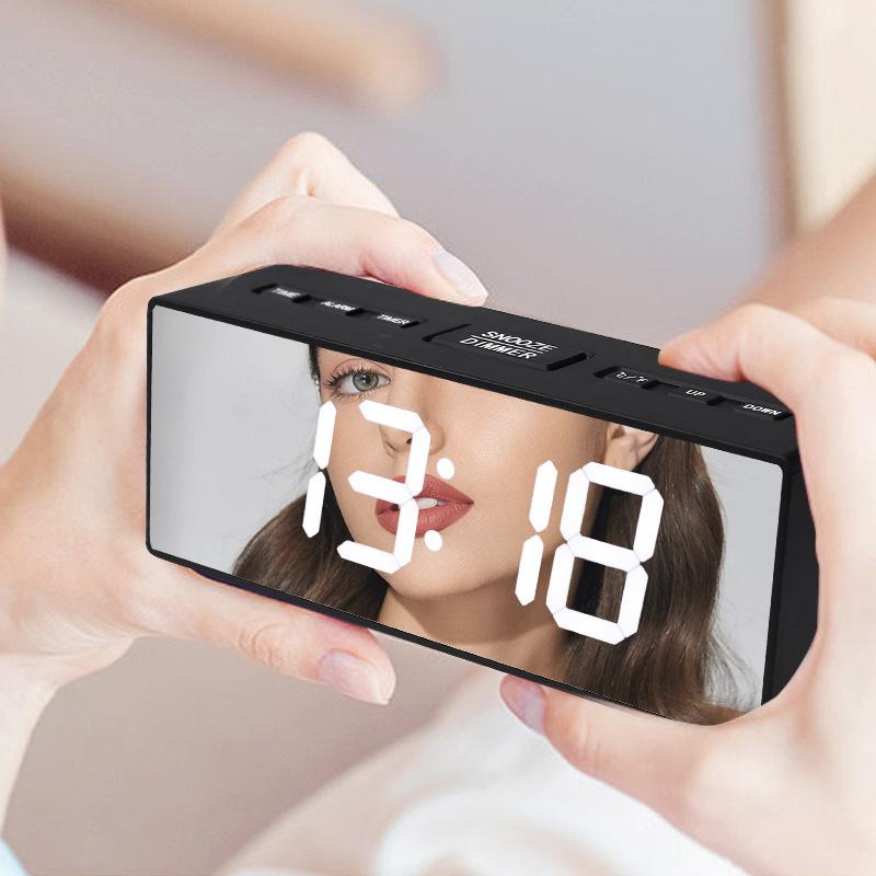 Household Countdown Digital Clock Electronic Mirror Clock Multifunctional Snooze Alarm Clock Student Desktop Smart Clock