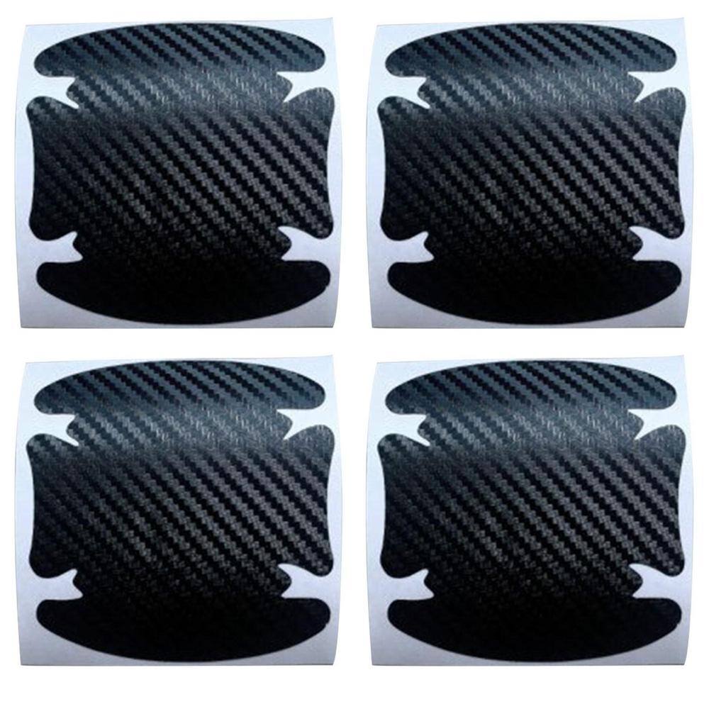 Carbon Fiber Car Stickers 4pcs Protective Carbon Fiber Cover Film Stickers Carbon Fiber Anti Scratches Door Handle Paint Cover