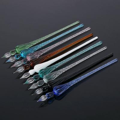1PC Vintage Calligraphy Writing Signature Glass Dip Pen Painting Supplies Filling Ink Fountain Pen
