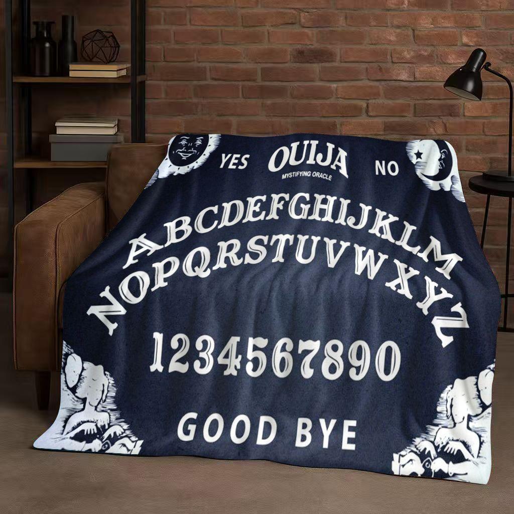 3D Retro Witch Spirit Ouija Board Flannel Blanket,Ultra Soft Warm Plush Throw for Home Bedroom Bed Sofa Cover Kids Gift Picnic
