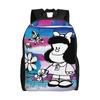 Mafaldas Flowers Backpack for Men Women Casual High School Business Daypack Laptop Canvas Bags Outdoor