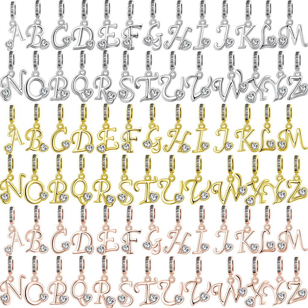 New Pure Copper Simple Fashion 26 English Letter Pendant Suitable For Original Women'S Necklace Bracelet Diy Jewelry