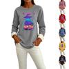 Women's Long Sleeve Pullover Round Neck Halloween Print Winter Casual Top