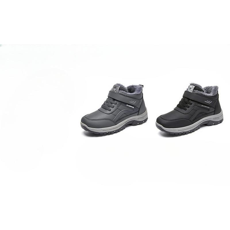 Cotton Shoes, Oversized Fleece and Thickened Cotton Boots, Walking Shoes, Outdoor Snow Boots, Velcro Men's Boots