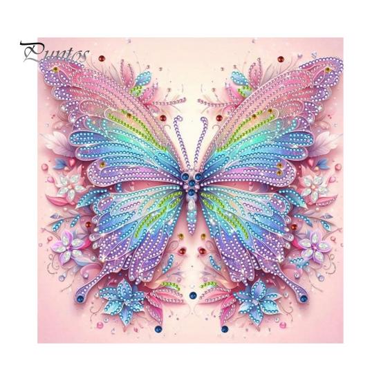 Immersive Leisure Time Crafts Butterfly Faux Diamond Art Kit, Flower Peacock Hummingbird Pearl Kit 3D Sparkling Bead Painting Craft for Adults,