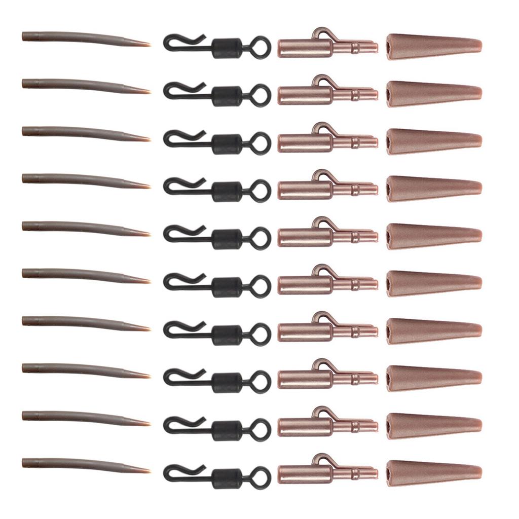 Fishing Gear Accessories Fishing Tackle Leads Clip Fast Change Swivels Anti Entanglement Sleeves for Rigs 40pcs