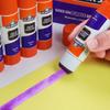 Lipici stick formă vacă Capac sprâncene 22g Schimbă culoarea mov Viscozitate ridicată Papetărie pentru copii Școală preșcolară Lipici solid pentru artizanat