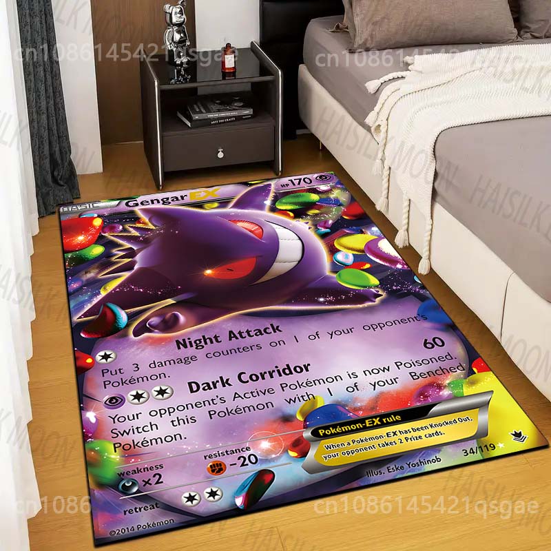 P-Pokemon G-Gengar Kortelės Spausdinti Kilimai Miegamasis Svetainė Sofa Darbo Kambarys Vaikų Kambarys Didelio Ploto Dekoro Kilimai Dovana Kilimėlis Potdemiel