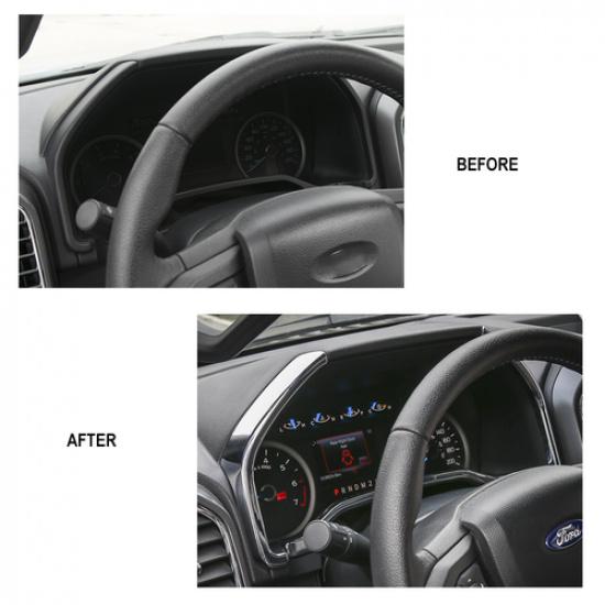 Inner Dashboard trument Box Side Trim Decor Strips For Ford F150 2015+ Chrome