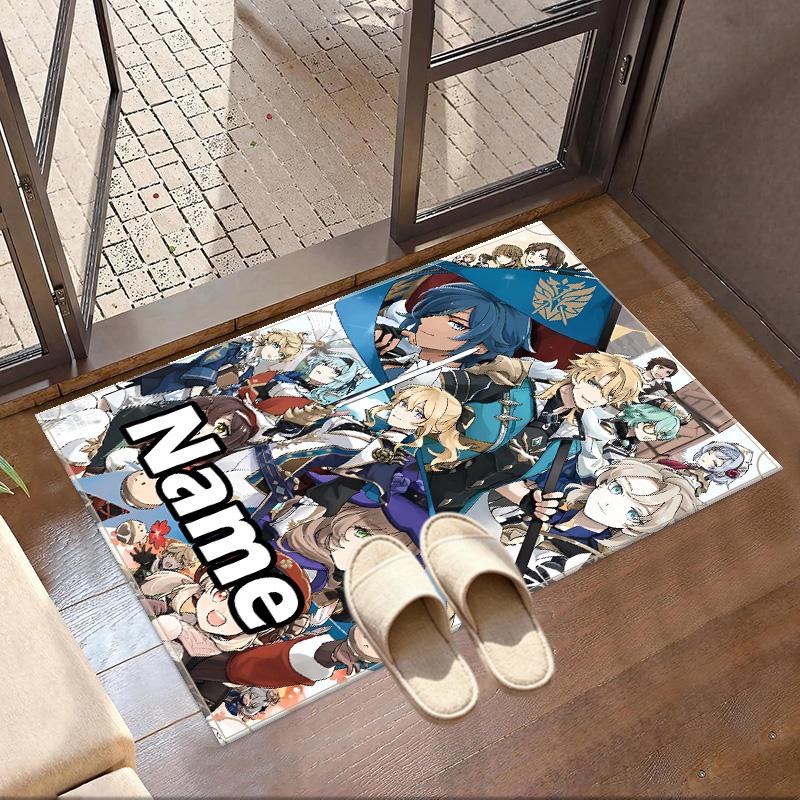 Custom Name Personalized Genshin Impact Print Carpet, Versatile Home Decor Rug, for Playroom, Apartment, Balcony, Entryway, Hallway Gift