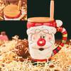 Creative Hand-painted Ceramic Mug Large-capacity Cartoon Mug Cute Water Mug Couple Santa Claus Mug